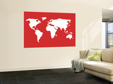 Carte du monde en rouge