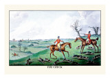 Fox Hunters and Hounds in an Open Field