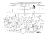 Egyptian art students drawing woman in hieroglyphic pose. - New Yorker Cartoon