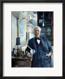 Thomas Edison (1847-1931). Photographed With His 'Edison Effect' Lamps in 1915