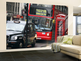 London Buses and Taxis in Heavy Traffic