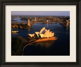Vue aérienne de Opéra de Sydney et de Harbour Bridge, Nouvelles-Galles du Sud, Australie