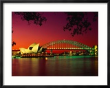 Opéra et Harbour Bridge au soleil couchant, depuis Macquaries Point, Sydney, Nouvelle-Galles-du-Sud, Australie