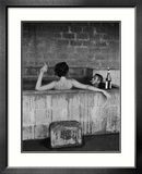 Actor Steve McQueen and Wife Taking Sulfur Bath at Home