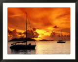 Moored Yachts at Sunset, Tortola, Virgin Islands