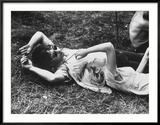 Young Couple Relaxing During Woodstock Music Festival