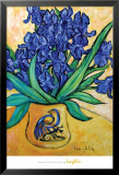 Irises in Blue Vase