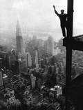 Man Waving from Empire State Building Construction Site