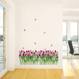 Tulips and Butterflies Purple Pink