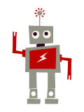 Robot with Red Lightning