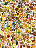 Colourful Mixture of Foods and Dishes
