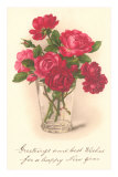Red Roses in Drinking Glass