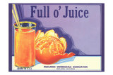 Etiquette de caisse d'oranges Full o' Juice