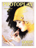 Photoplay Lipsticks Putting On Magazine, USA, 1920