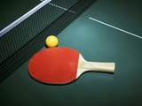 Table tennis paddle and ball
