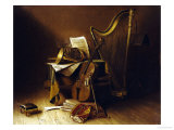 Still Life with Musical Instruments, American School