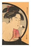Japanese Woodblock, Woman at Toilette