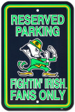 University of Notre Dame Parking Sign